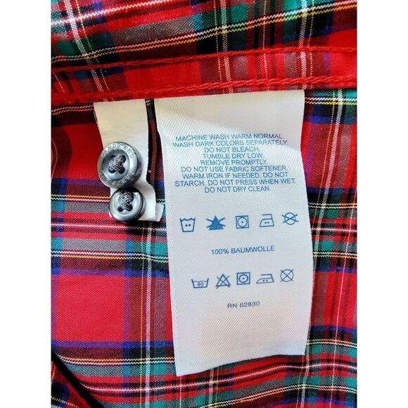 Lands’ End 22W Women’s Red Plaid‎ Long Sleeve Tunic Top Supima Cotton LS - Picture 6 of 6